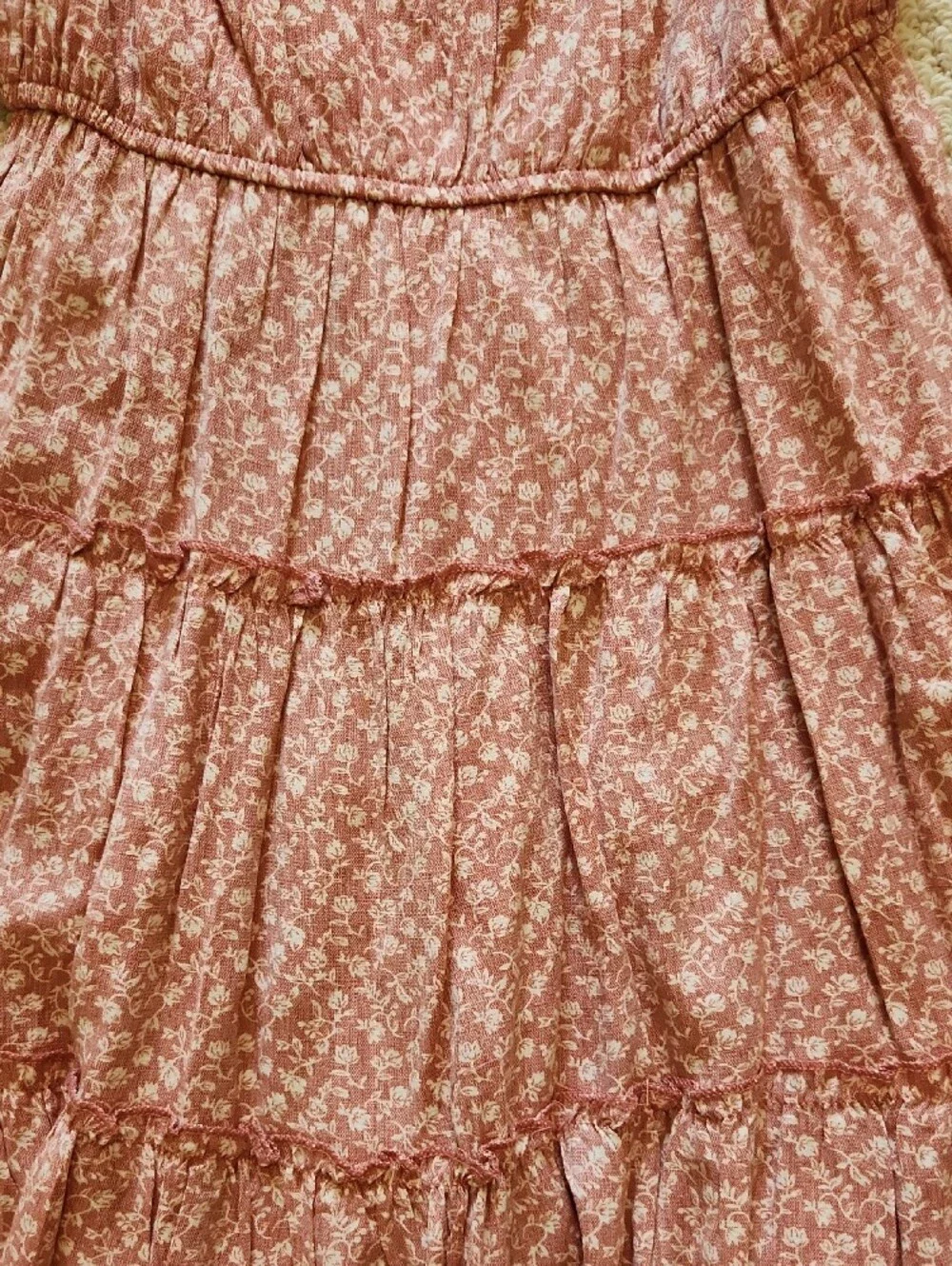 Altar'd State Rose Pink Floral Tiered Mini Dress